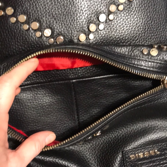 NWT Diesel Black Leather with Gold Studs Backpack - Picture 3 of 10